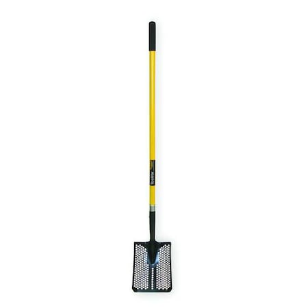 Seymour Midwest Square Point Mud/Sifting Shovel, 14 ga #2 Blade, Steel Blade, Forward Turn Step, 48 in L Yellow 49502GR