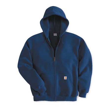 CARHARTT Hooded Sweatshirt, Navy, Cotton/PET, 2XL K122-472 XXL REG
