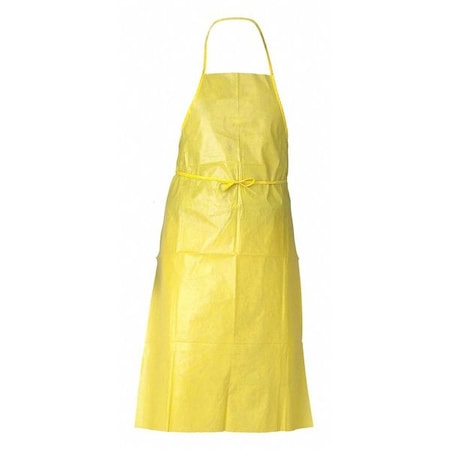 Kleenguard Disposable Apron, Polyethylene/Polypropylene, Bound, 1.5 mil, 44 in, Yellow, Universal, 100 PK 97790