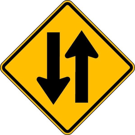 Lyle Two Way Traffic Traffic Sign, 24 in H, 24 in W, Aluminum, Diamond, No Text, W6-3-24HA W6-3-24HA