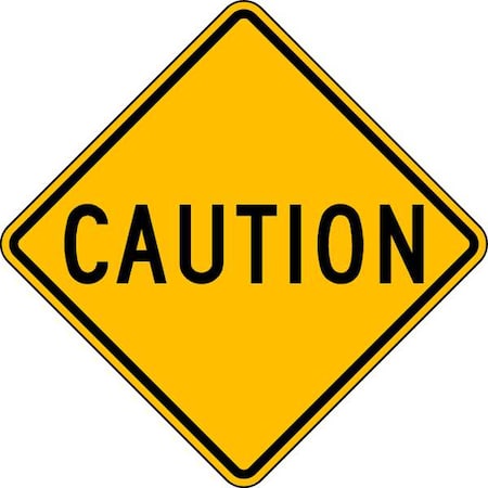 Lyle Caution Traffic Sign, 24 in H, 24 in W, Aluminum, Diamond, English, LW9-11B-24HA LW9-11B-24HA