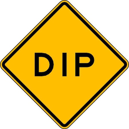 Lyle Dip Traffic Sign, 12 in Height, 12 in Width, Aluminum, Diamond, English W8-2-12HA