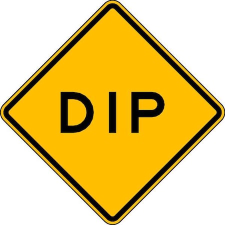 Lyle Dip Traffic Sign, 24 in Height, 24 in Width, Aluminum, Diamond, English W8-2-24HA