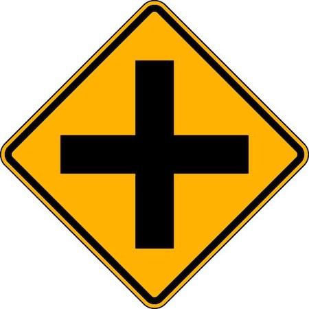 Lyle Cross Intersection Traffic Sign, 24 in Height, 24 in Width, Aluminum, Diamond, No Text W2-1-24HA