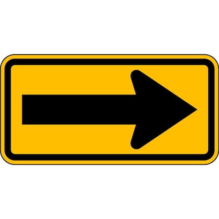 Lyle Arrow Traffic Sign, 12 in H, 24 in W, Aluminum, Horizontal Rectangle, No Text, W1-6-24HA W1-6-24HA