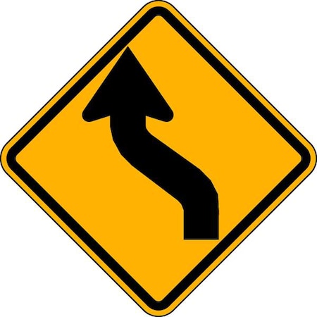 Lyle Reverse Curve left Traffic Sign, 12 in Height, 12 in Width, Aluminum, Diamond, No Text W1-4L-12HA