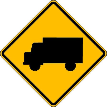 Lyle Truck Pictogram Traffic Sign, 30 in H, 30 in W, Aluminum, Diamond, No Text, W11-10-30DA W11-10-30DA