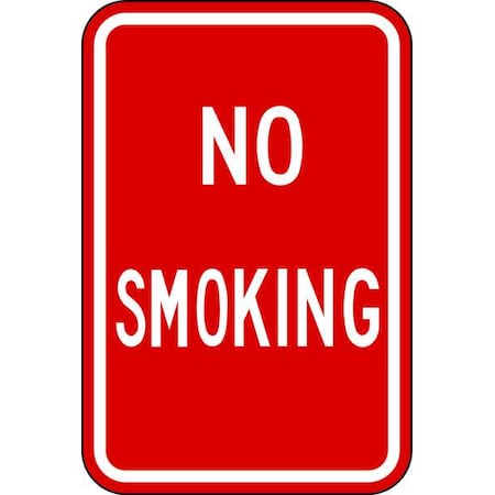 Lyle No Header, No Smoking, 12 in W x 18 in H, Vertical Rectangle, Aluminum SM-023-12HA