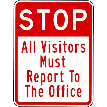 Lyle Stop Sign, 18" W, 24" H, Recycled Aluminum, Red, White SEC-059-18HA