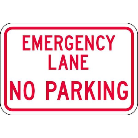 Lyle No Parking Sign, 24" W, 18" H, English, Aluminum, White NP-057-24HA