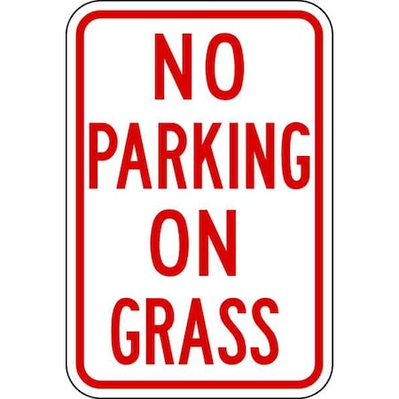 Lyle No Parking Sign, 12" W, 18" H, English, Aluminum, White NP-027-12HA