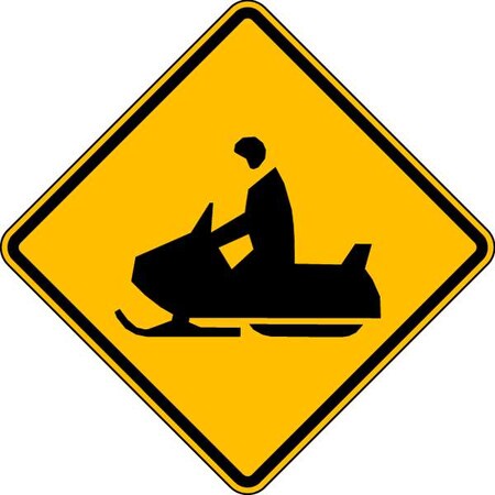 Lyle Snowmobile Crossing Traffic Sign, 24 in Height, 24 in Width, Aluminum, Diamond, No Text W11-6-24HA