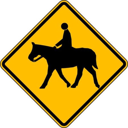 Lyle Horse Crossing Pictogram Traffic Sign, 24 in H, 24 in W, Aluminum, Diamond, No Text, W11-7-24HA W11-7-24HA