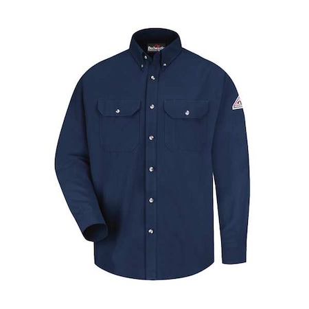 Bulwark Men's Flame-Resistant Collared Shirt, 9 cal/sq cm, M, CoolTouch 2 SMU2NV RG M