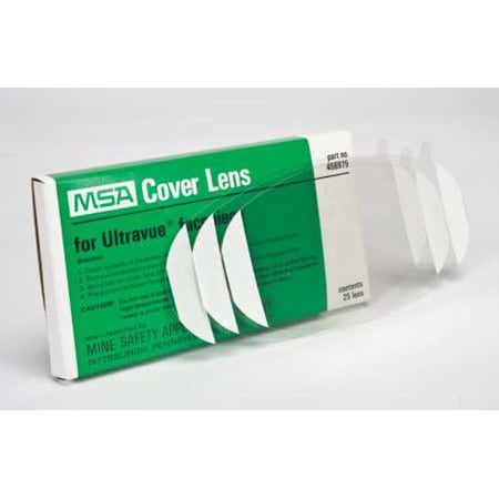 Msa Safety Ultra-Twin/Ultravue Cover Lens, Clear, PK25 456975