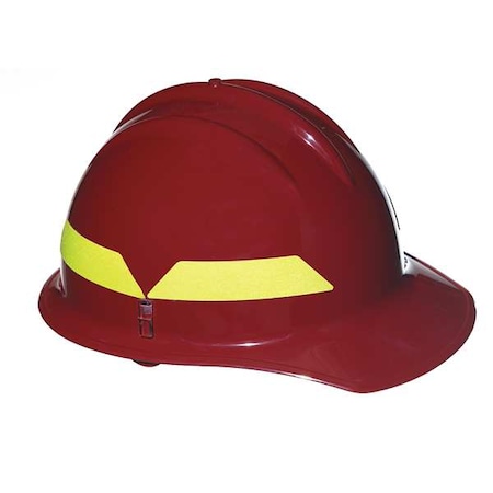 Bullard Fire Helmet, Thermoplastic, 6 pt Ratchet, Red, Fits Hat Size 6-1/2 to 8 , Front Brim FCRDR