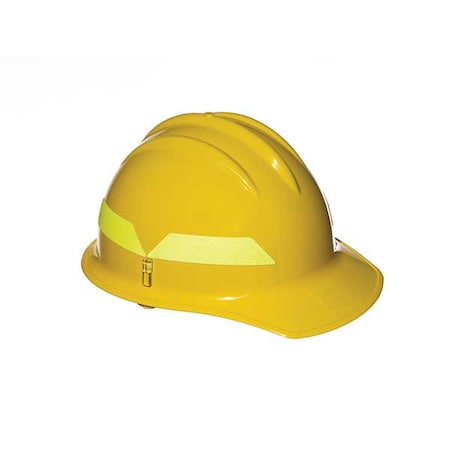 Bullard Fire Helmet, Thermoplastic, 6 pt Ratchet, Yellow, Fits Hat Size 6-1/2 to 8 , Front Brim FCYLR