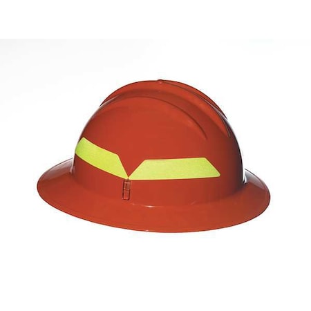 Bullard Fire Helmet, Thermoplastic, 6 pt Ratchet, Orange, Fits Hat Size 6-1/2 to 8 , Full-Brim FHORR