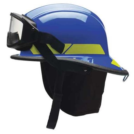 Bullard Fire Helmet, Blue, Modern, Thermoplastic, 4 pt Ratchet, Fits Hat Size 6-1/2 to 8 LTXBLGIZ4