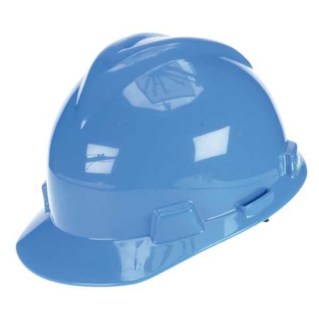 Msa Safety Hard Hat, V-Gard, Polyethylene, 4 Point Ratchet, Type 1, Class E, Blue 477478