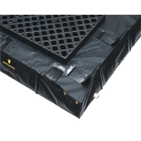 Justrite Decon Berm, Hazmat 3 Compartment, 8 In. 28572