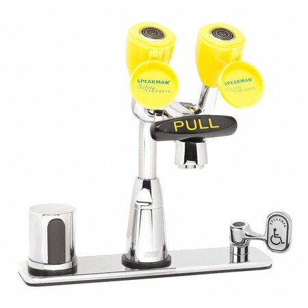 Speakman Sensor 4" Mount, 3 Hole Eyewash/Faucet Combination, Polished Chrome SEF-1816