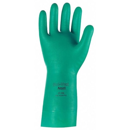 Ansell AlphaTec(R) Solvex Chemical Resistant Gloves, Nitrile, 13 in L, 15 mil, Green, 10, 1 PR 37-155