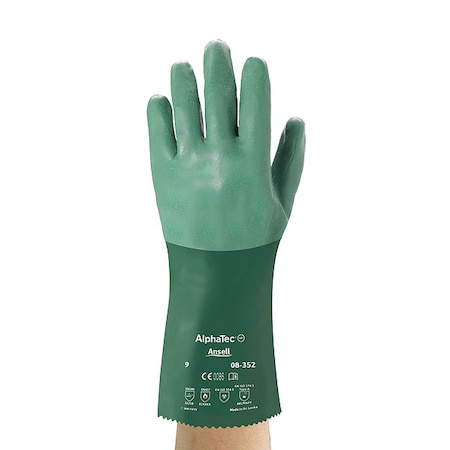 Ansell AlphaTec(R) 08-352 Chemical Resistant Gloves, Neoprene, 12 in L, 55 mil, Green, 10, 1 PR 08-352