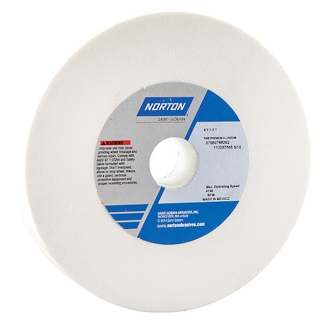 Norton Abrasives Grinding Wheel, T1, 6x1x1, AO, 100G, White 07660788262