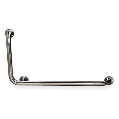 Zoro Select Right Hand 90 Degrees Grab Bar, 32" L, Stainless Steel, Unfinished 3P921