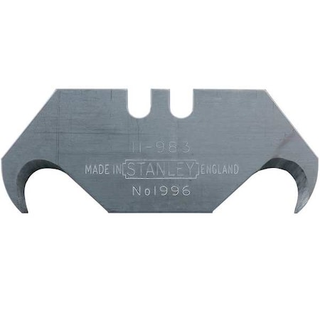 STANLEY 2-Ended Hook Utility Blade, 18mm W, PK5 11-983