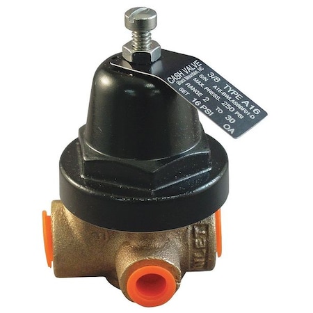Cash Valve Pressure Regulator, 3/8 In, 2 to 30 psi A16-BWLASBBF01-D1-0016