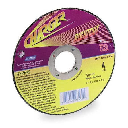 Norton Abrasives Cutoff Whl, Charger, 5in.x.045in. x7/8in. 66252826570