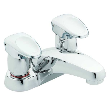 MOEN COMMERCIAL Metering 4" Mount, 2 Hole Low Arc Bathroom Faucet, Chrome 8886