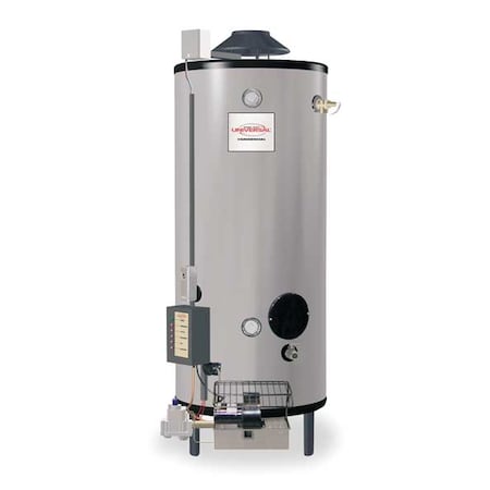 Rheem-Ruud Natural Gas Commercial Gas Water Heater, 91 gal, 120V AC, 199,900 BtuH GN91-200
