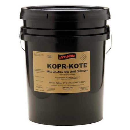 Jet-Lube Drill Collar and Tool Joint Compound, 1 gal, Pail, Metallic, Kopr-Kote 10123