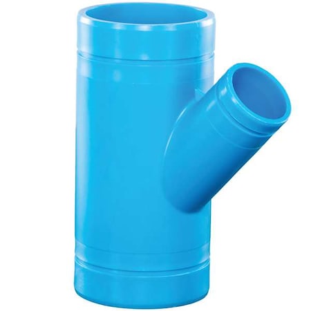 Orion Reducing Single Wye, Polypropylene, 4" x 4" x 3", Schedule 40, 80 psi Max Pressure 710328