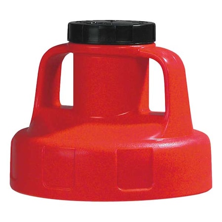 Oil Safe Utility Lid, w/2 In Outlet, HDPE, Red 100208