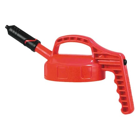 Oil Safe Mini Spout Lid, w/0.27 In Outlet, HDPE, Red 100408