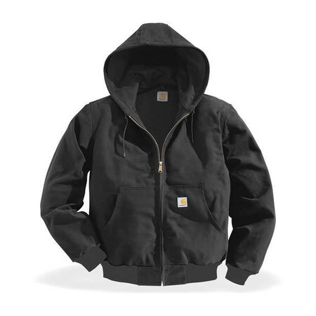 Carhartt Men's Black Cotton Hooded Duck Jacket size L J131-BLK LRG REG ...