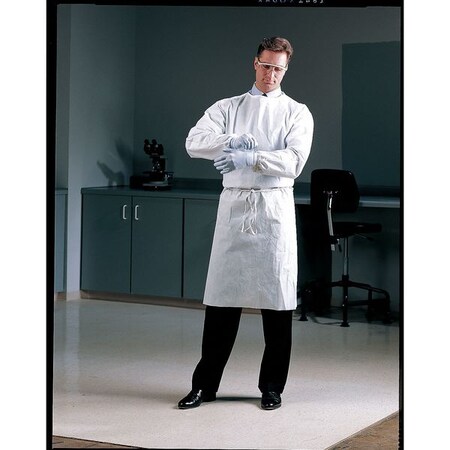 Kappler Barrier Gown, L, White, Hook And Loop/Ties LS101WHLGR