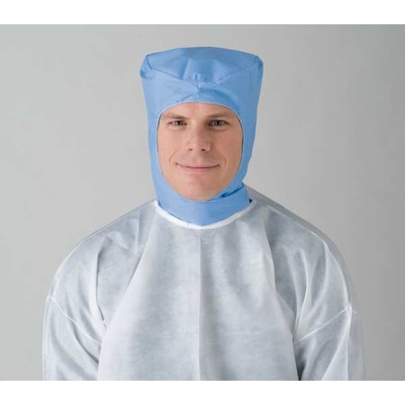 Cellucap Disposable Hood, Polypropylene, Serged Seam, Blue, Covers Ears, Face, Head, Neck , 50 PK 965SGRA