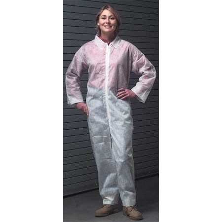 Cellucap Disposable Coverallss, Collared, XL, Polypropylene, Open Wrist, Open Ankle, Serged Seam, White 55802XGRA