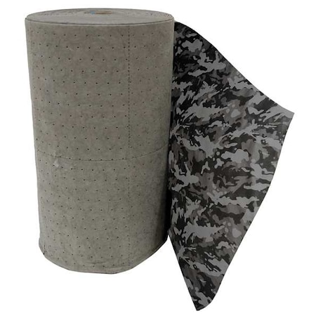 Spilhyder Sorbent Roll, 64 gal, 32 in x 150 ft, Universal, Camouflage, Polypropylene DS-93BX