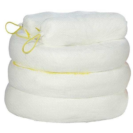 Spilfyter Sorbent Boom, 56 gal, 8 in x 10 ft, Oil, White, 4 PK M-51S