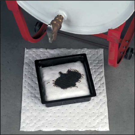 Zoro Select Drip Pan Kit, Absorbs 5.5 gal. Oil, White 3RPV2