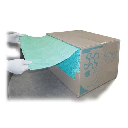 Spilfyter Sorbent Pad, 26 gal, 16 in x 18 in, Universal, Green, 100 PK G-72