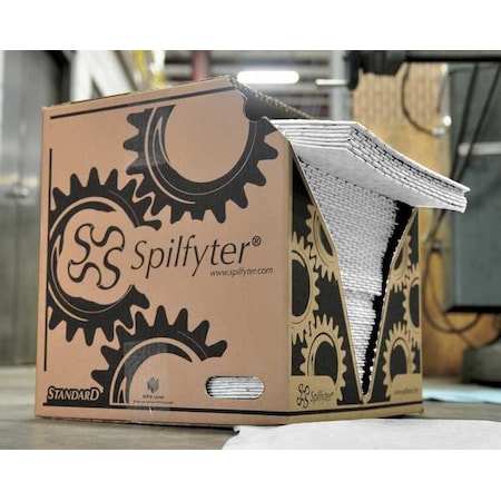 Spilfyter Sorbent Pad, 32 gal, 16 in x 18 in, Oil, White, Polypropylene Z-70