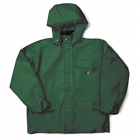 Carhartt Rain Jacket Detachable Hood, Green, 2XL C64 GRN REG XXL