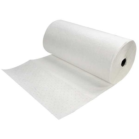 Spilfyter Sorbent Roll, 64 gal, 32 in x 150 ft, Oil, White, Polypropylene Z-90BX